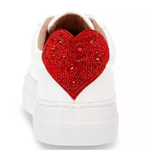 Betsey Johnson Shoes - Betsey Johnson Presley White/Red Rhinestone Platform Sneakers | 7 | New